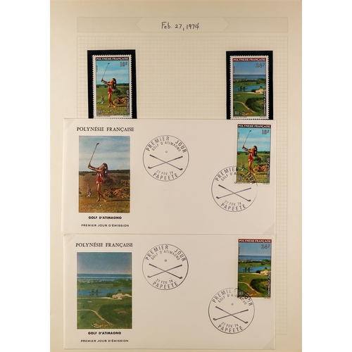 628 - FRENCH COLONIES SPORTS ON STAMPS French Polynesia 1960 - 1998 never hinged mint stamps and other ite... 