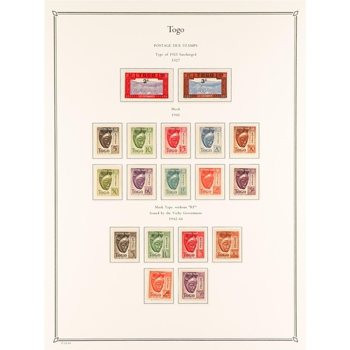 632 - FRENCH COLONIES TOGO 1921 - 1956 COMPLETE COLLECTION of mint / much never hinged sets on album pages... 