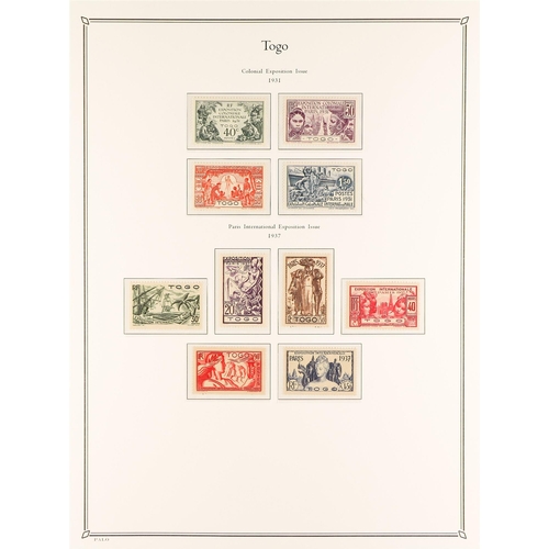 632 - FRENCH COLONIES TOGO 1921 - 1956 COMPLETE COLLECTION of mint / much never hinged sets on album pages... 