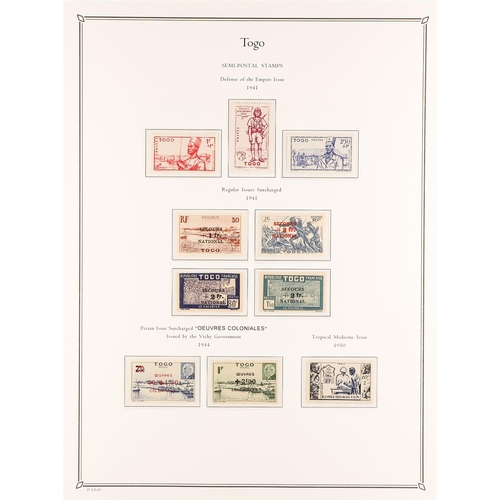 632 - FRENCH COLONIES TOGO 1921 - 1956 COMPLETE COLLECTION of mint / much never hinged sets on album pages... 