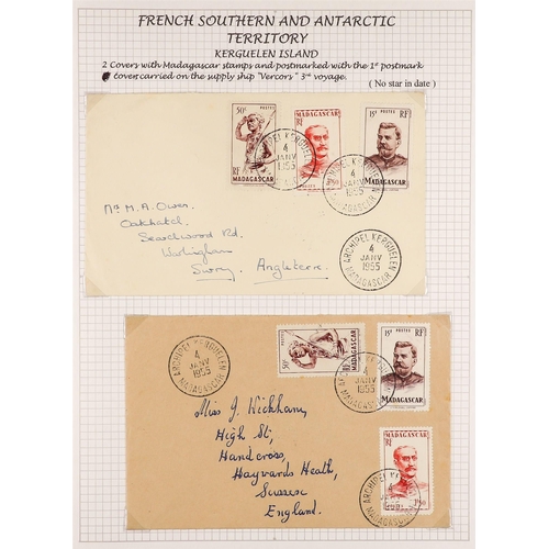 636 - FRENCH DEPENDENCIES T.A.A.F. KERGUELEN ISLAND small collection of 1950 - 1955 covers with Madagascar... 