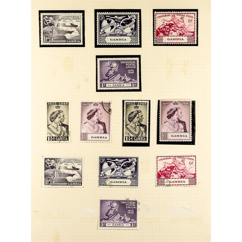 638 - GAMBIA 1880 TO 1970 COMPREHENSIVE COLLECTION of mint & used stamps on album pages, note 1880-81 wmk ... 