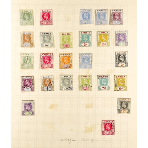 638 - GAMBIA 1880 TO 1970 COMPREHENSIVE COLLECTION of mint & used stamps on album pages, note 1880-81 wmk ... 