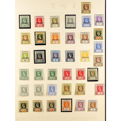 638 - GAMBIA 1880 TO 1970 COMPREHENSIVE COLLECTION of mint & used stamps on album pages, note 1880-81 wmk ... 