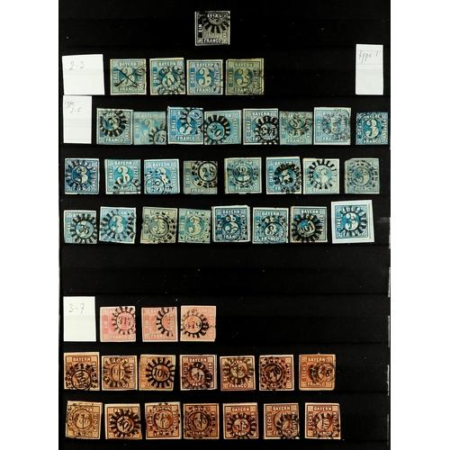 646 - GERMAN STATES BAVARIA 1849 - 1911 collection / accumulation of around 500 chiefly used stamps on pro... 