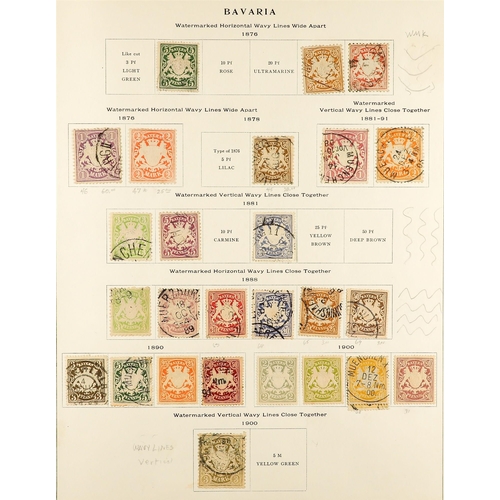 648 - GERMAN STATES BAVARIA 1849 - 1921 mint and used collection on album pages, many sets, high values, '... 