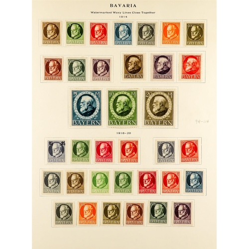 648 - GERMAN STATES BAVARIA 1849 - 1921 mint and used collection on album pages, many sets, high values, '... 