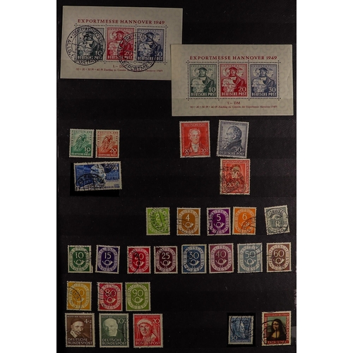 658 - GERMANY 1870's - 1990's COLLECTION of chiefly used stamps in 3 stockbooks, 1928-31 4m Zeppelin mint,... 