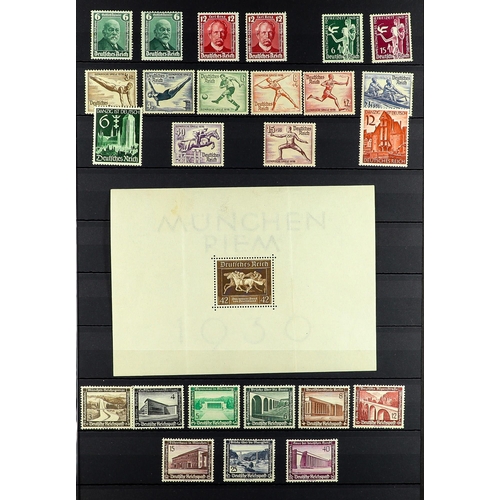 662 - GERMANY 1889 - 1945 MINT / SOME NEVER HINGED MINT COLLECTION on protective pages that includes 