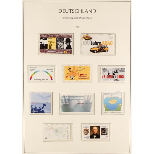 674 - GERMANY 1990 - 2005 RE-UNIFICATION COLLECTION in 2 albums, chiefly never hinged mint sets (with a fe... 