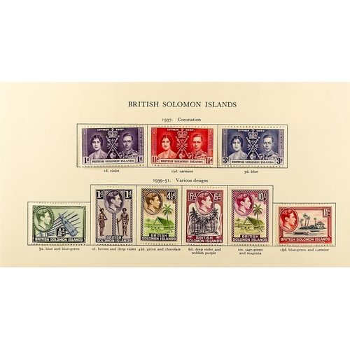 68 - COMMONWEALTH - BRITISH WESTERN PACIFIC FINE MINT COLLECTION on pages, highly complete for 1936 - 195... 