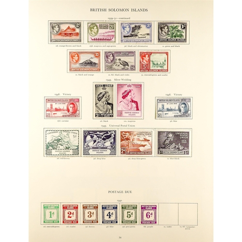 68 - COMMONWEALTH - BRITISH WESTERN PACIFIC FINE MINT COLLECTION on pages, highly complete for 1936 - 195... 