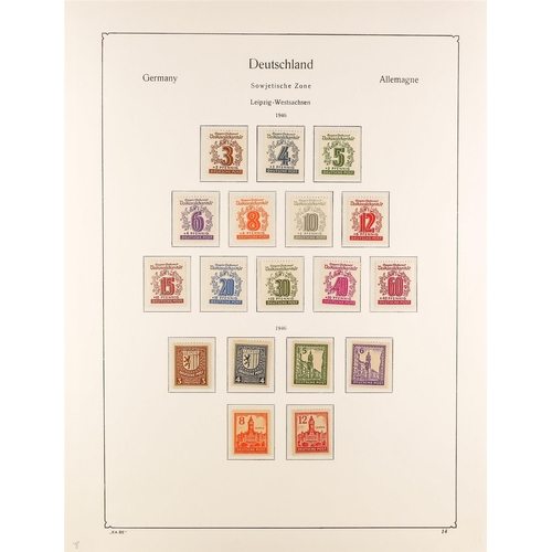 688 - GERMAN ALLIED ZONES RUSSIAN ZONE 1945 - 1946 COLLECTION of never hinged mint stamps on KA-BE hingles... 