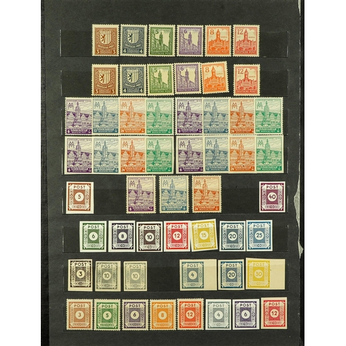 689 - GERMAN ALLIED ZONES RUSSIAN ZONE 1945 - 1946 COLLECTION of over 200 never hinged mint stamps with so... 