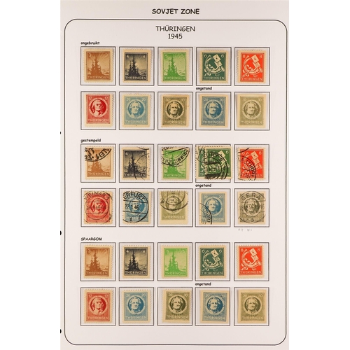 691 - GERMAN ALLIED ZONES SOVIET ZONE 1945 - 1949 COLLECTION of mint (much never hinged) and used on pages... 