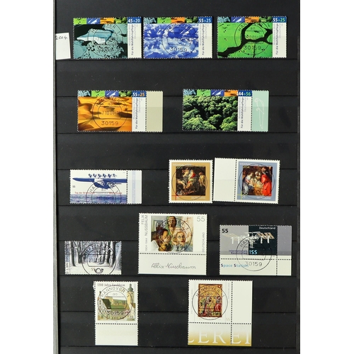 699 - GERMANY WEST 1945 - 2010 COLLECTION in 3 matching Lighthouse 32-page stock books, of mint & used sta... 