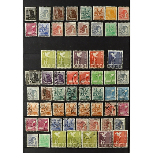 699 - GERMANY WEST 1945 - 2010 COLLECTION in 3 matching Lighthouse 32-page stock books, of mint & used sta... 