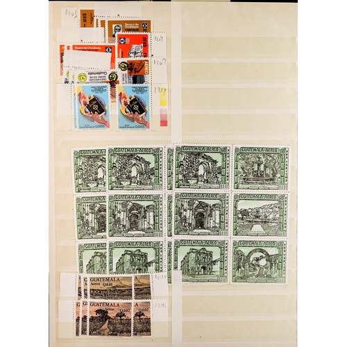 70 - LATIN AMERICA - NEVER HINGED MINT STOCK on protective pages, identified with Scott catalogue numbers... 