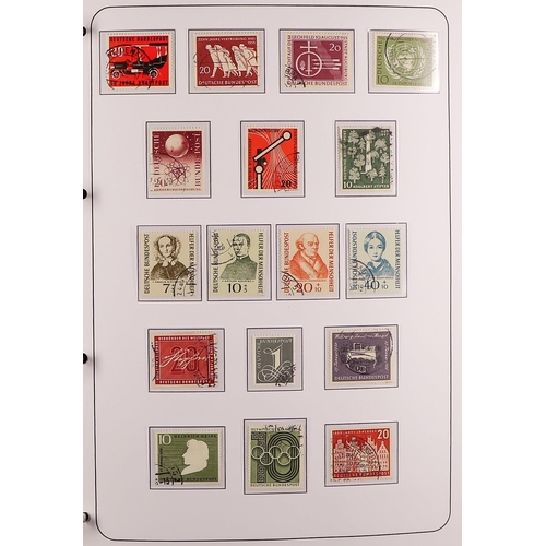 704 - GERMANY WEST 1949 - 1999 FINE USED COLLECTION in two albums, near- complete stamps & miniature sheet... 