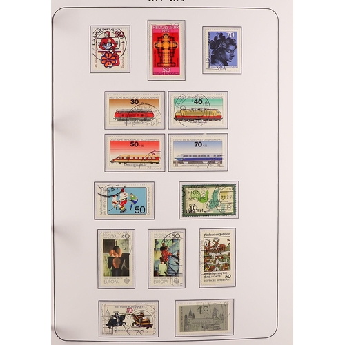 704 - GERMANY WEST 1949 - 1999 FINE USED COLLECTION in two albums, near- complete stamps & miniature sheet... 