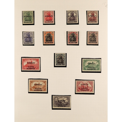 709 - GERMANY-A'STEIN/M'WERDER 1920 - 1923 MINT COLLECTION. on album pages, of various plebiscite areas in... 