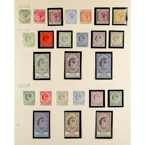 716 - GIBRALTAR 1886 - 1935 NEAR- COMPLETE MINT COLLECTION on album pages, note QV complete from 1886-87 s... 