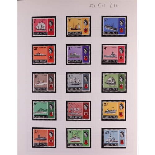 724 - GIBRALTAR 1949-2005 MINT COLLECTION in hingeless mounts in album, never hinged from 1971 onwards. In... 