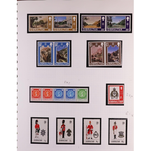 724 - GIBRALTAR 1949-2005 MINT COLLECTION in hingeless mounts in album, never hinged from 1971 onwards. In... 