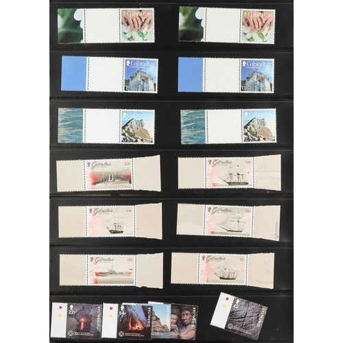 726 - GIBRALTAR 2008-2023 NEVER HINGED MINT COLLECTION on stock pages, complete sets & mini-sheets, very f... 