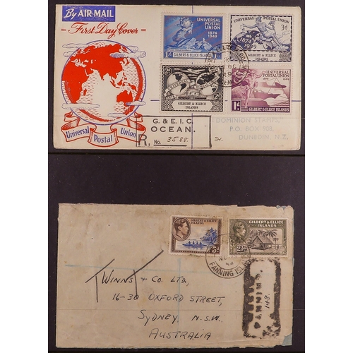 729 - GILBERT & ELLICE IS 1938 - 1980 COVERS collection of 43 covers in album, a wide array of destination... 