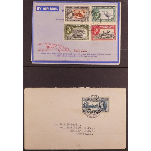 729 - GILBERT & ELLICE IS 1938 - 1980 COVERS collection of 43 covers in album, a wide array of destination... 