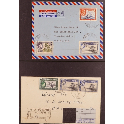 729 - GILBERT & ELLICE IS 1938 - 1980 COVERS collection of 43 covers in album, a wide array of destination... 