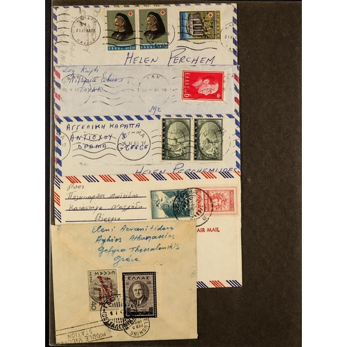 739 - GREECE COVERS COLLECTION in a binder, chiefly 1930's to 1960's but earlier or later seen, note posta... 