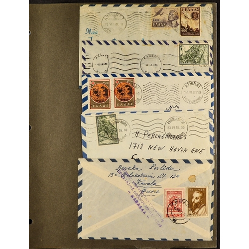 739 - GREECE COVERS COLLECTION in a binder, chiefly 1930's to 1960's but earlier or later seen, note posta... 