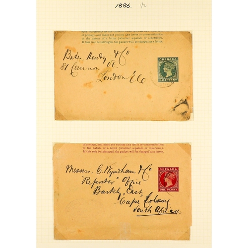 744 - GRENADA 1881 - 1889 POSTAL STATIONERY collection of 43 unused & used postal cards incl. 1881 1½d unu... 