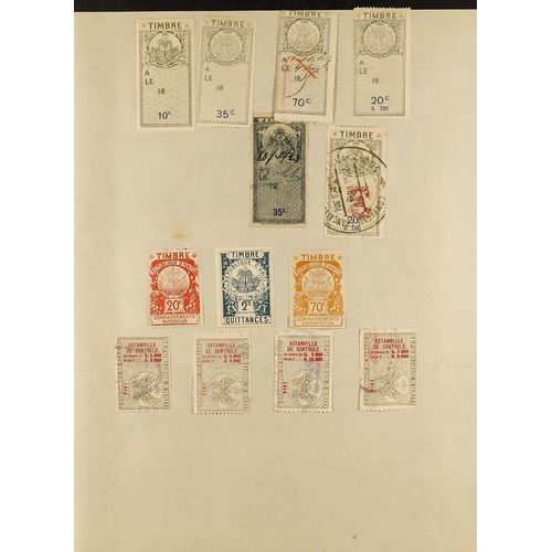 748 - HAITI REVENUE STAMPS COLLECTION of 19th / early 20th century stamps on pages, Effets de Commerce fro... 