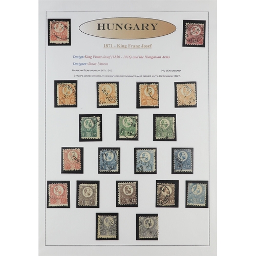 756 - HUNGARY 1871-2005 COMPREHENSIVE COLLECTION written up in sixteen matching albums, includes 1871 Empe... 