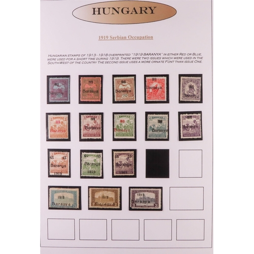 761 - HUNGARY LOCAL & OCCUPATION ISSUES 1919-1920 mostly mint collection in album, includes Banat Bacska, ... 