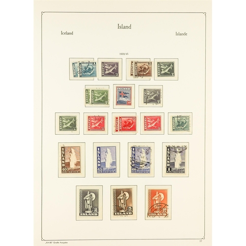 763 - ICELAND 1873 - 1958 COLLECTION in KA-BE Island hingeless album, many sets and higher values, Michel ... 