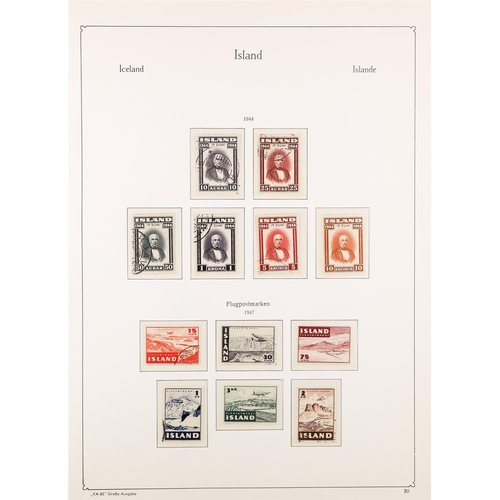 763 - ICELAND 1873 - 1958 COLLECTION in KA-BE Island hingeless album, many sets and higher values, Michel ... 