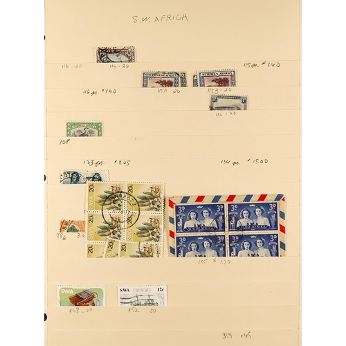 79 - BRITISH AFRICA IN BOX FILE. QV to QEII mint / never hinged mint & used stamps on protective pages, i... 