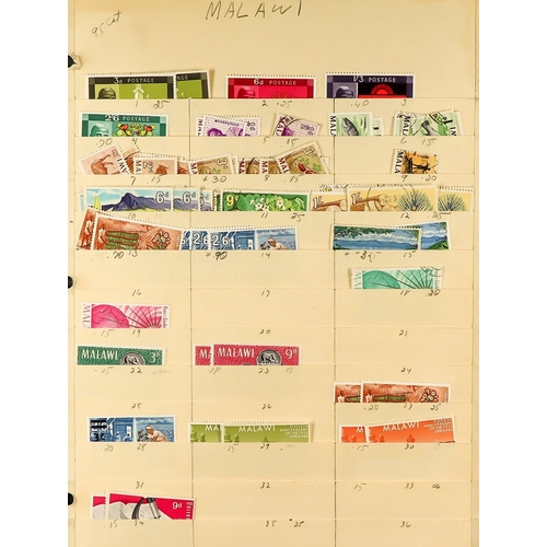 79 - BRITISH AFRICA IN BOX FILE. QV to QEII mint / never hinged mint & used stamps on protective pages, i... 