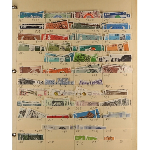 795 - IRELAND 1922 - 2007 BIG BINDER of chiefly used stamps on old manilla stock pages in a big binder, so... 