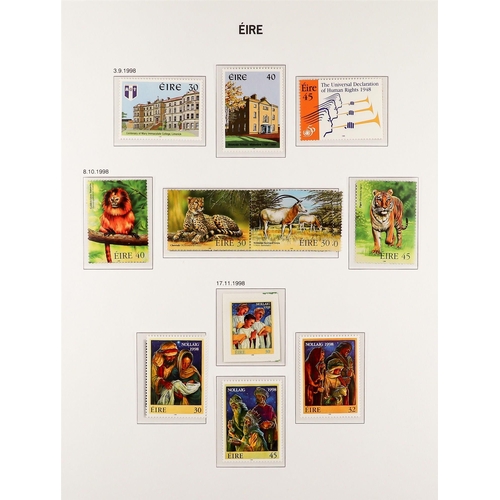 801 - IRELAND 1994 - 2004 NEVER HINGED MINT near - complete collection in Davo 'Eire' album, sets, miniatu... 