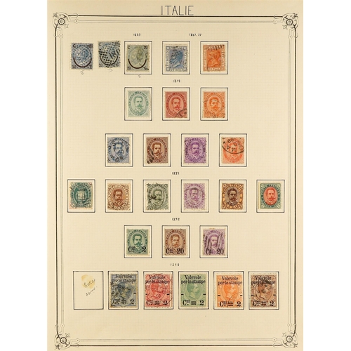 818 - ITALY 1862 - 1923 COLLECTION of mint & used on pages, note 1862 perf set mostly mint, plus unissued ... 