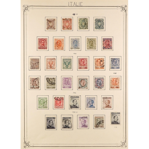 818 - ITALY 1862 - 1923 COLLECTION of mint & used on pages, note 1862 perf set mostly mint, plus unissued ... 