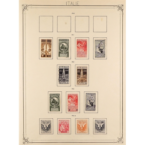 818 - ITALY 1862 - 1923 COLLECTION of mint & used on pages, note 1862 perf set mostly mint, plus unissued ... 