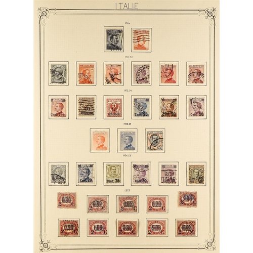 818 - ITALY 1862 - 1923 COLLECTION of mint & used on pages, note 1862 perf set mostly mint, plus unissued ... 