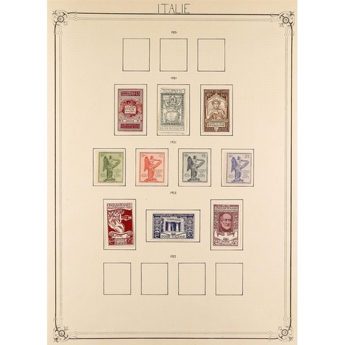 818 - ITALY 1862 - 1923 COLLECTION of mint & used on pages, note 1862 perf set mostly mint, plus unissued ... 