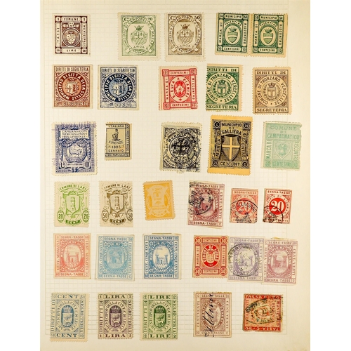 834 - ITALY REVENUE STAMPS COLLECTION of 1860's to 1920's issues on album leaves, note Atti Administrativi... 